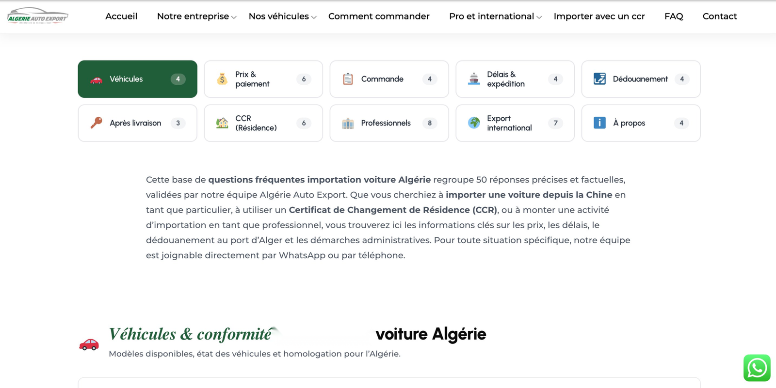 FAQ en 10 catégories