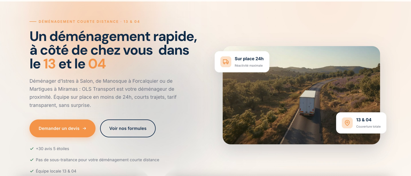 Section déménagement courte distance